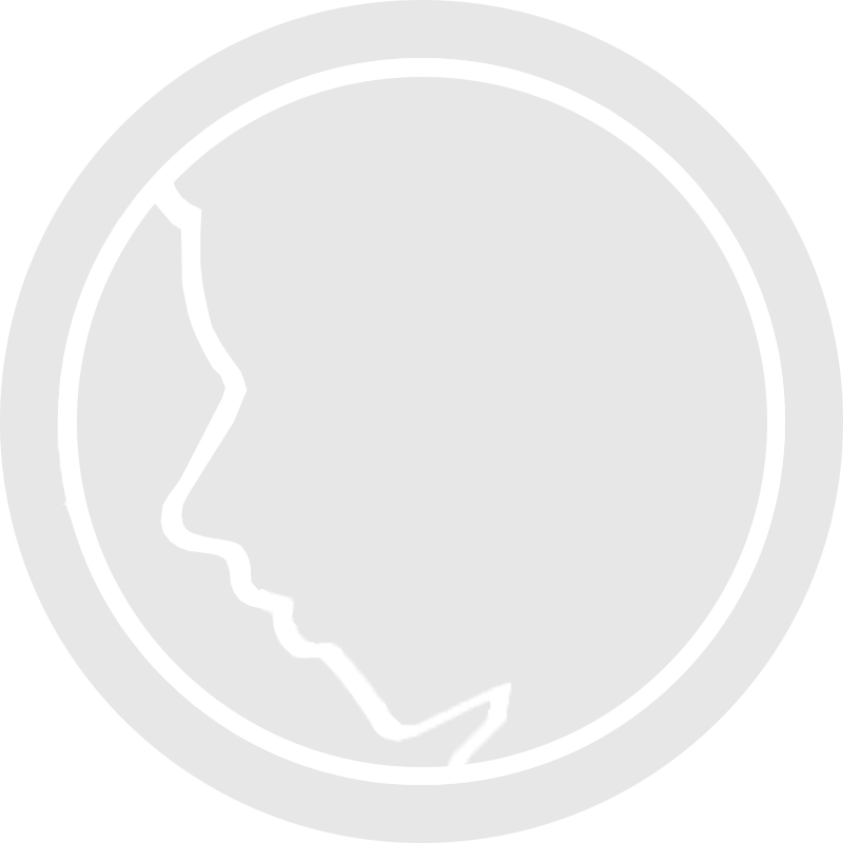 Marca de Felipe Gonçalves, consiste em um esboço de um rosto de perfil, com um contorno de um circulo.
